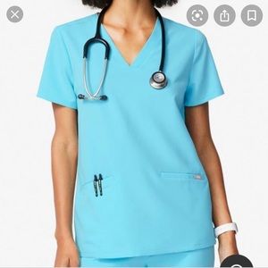 Figs neon blue scrubs set